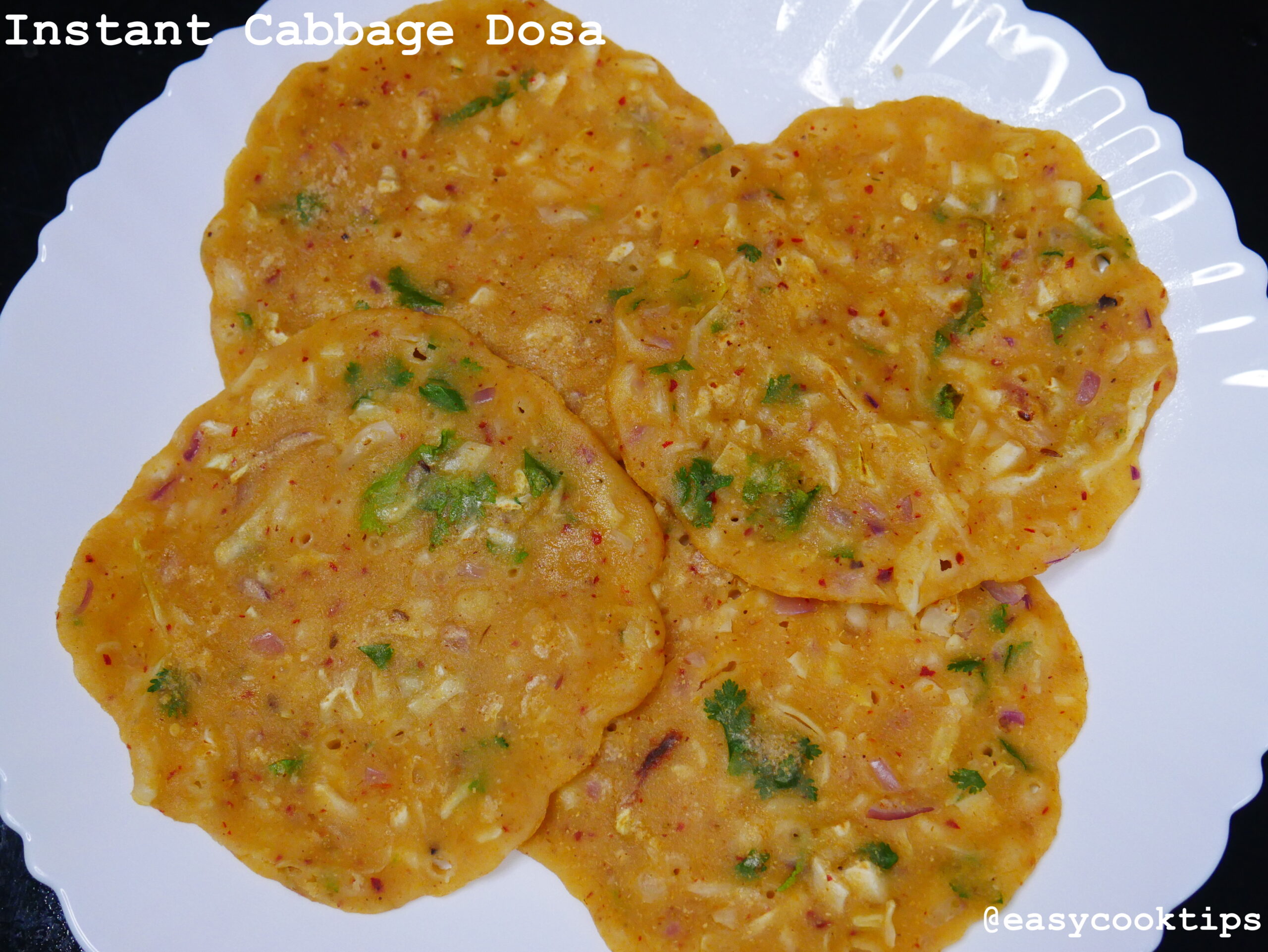 Instant Cabbage Dosa Recipe | No Fermentation, No Rice, No Dal | Instant and Healthy Dosa Recipe